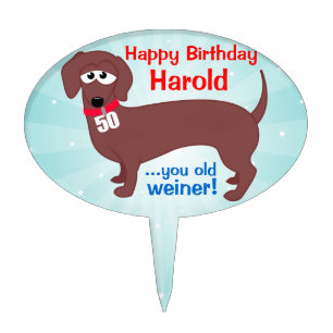 50 Year Old Weiner Custom Cake Topper