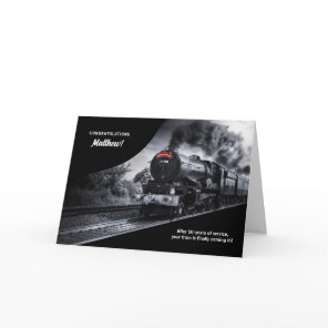 50 Year Railroad Retirement Congratulations Train Card
