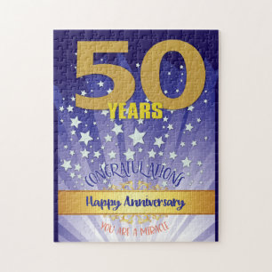 50 Year Recovery Anniversary Bold Numeral Jigsaw Puzzle