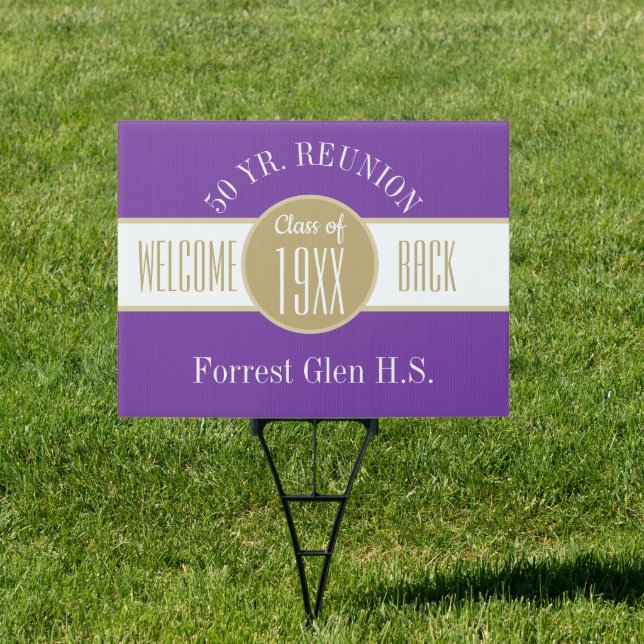 50 Year Reunion Welcome Back  Sign (Insitu)