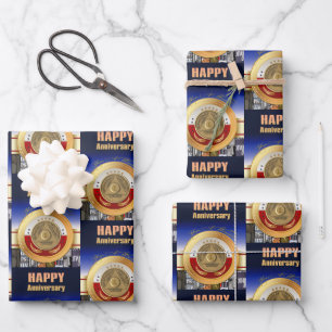 50 Year Sober Anniversary Coin Award Wrapping Paper Sheets