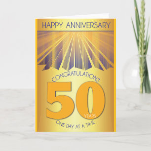 50 Year Sober Anniversary Golden Ray 12 Step Card