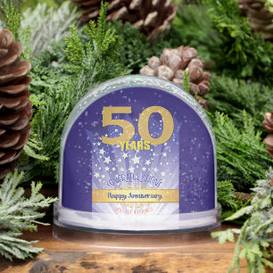50 Year Sober Recovery Anniversary Bold Numeral Snow Globe