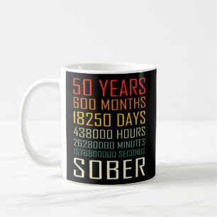 50 Year Sobriety Anniversary 50 Years Sober Coffee Mug