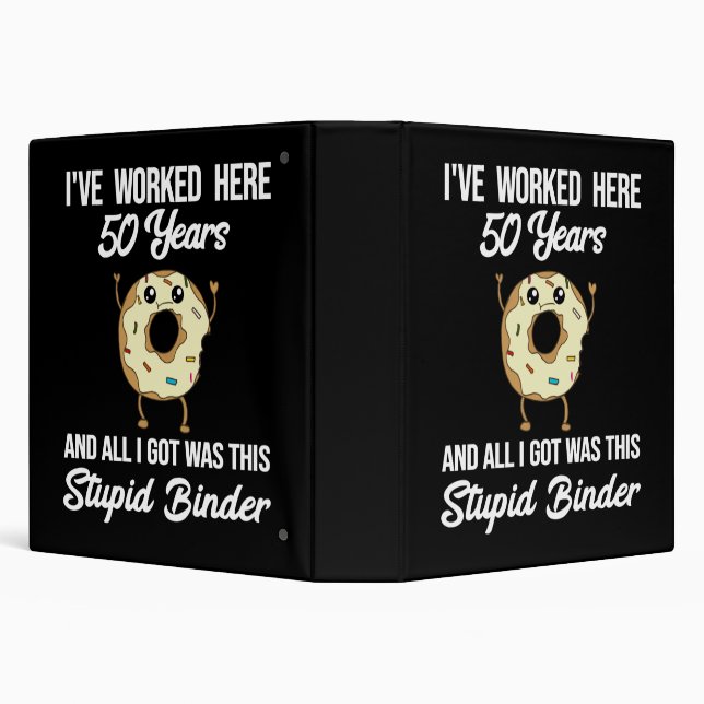 50 Year Work Anniversary Appreciation Gift 3 Ring Binder (Background)