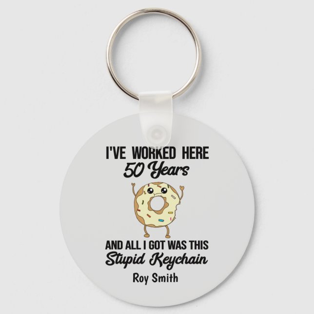 50 Year Work Anniversary Appreciation Gift Keychain (Front)