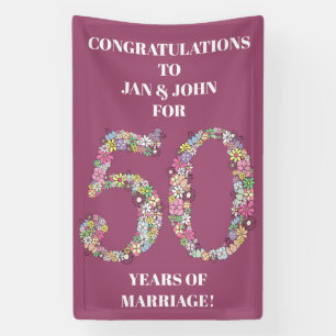 50 Years 50th Wedding Marriage Anniversary Banner