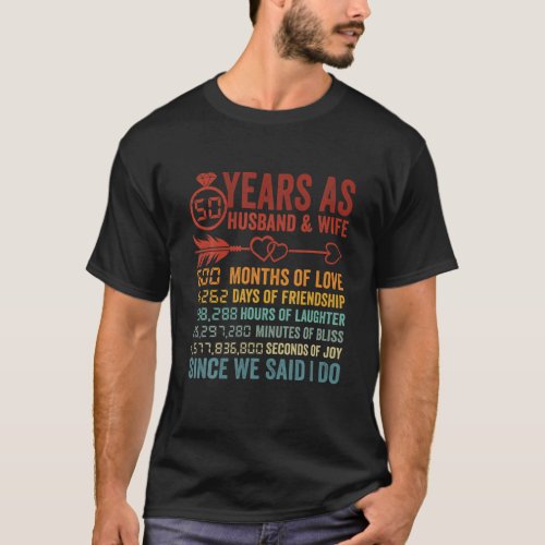 50 Years 600 Months Marriage Life Countdown 50Th A T_Shirt