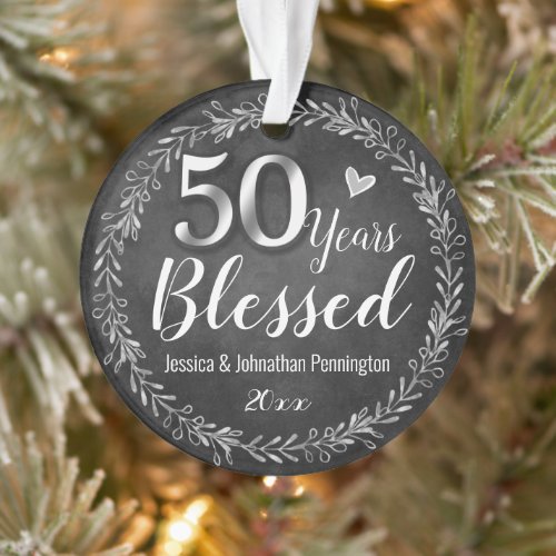 50 Years Blessed Wedding Anniversary Ornament