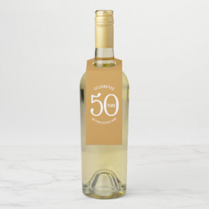 50 years corporate business anniversary party bottle hanger tag