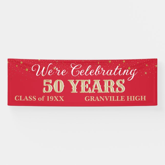 50 Years! CUSTOM 8 FT Class Reunion banner (Horizontal)