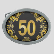 50 Years Gold Glitter Anniversary Belt Buckle