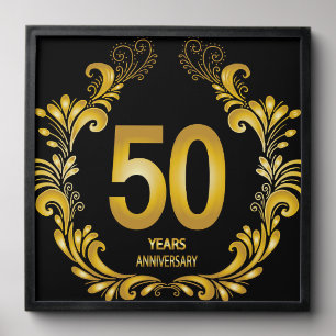 50 Years Gold Glitter Anniversary Peel And Stick Photo Tile