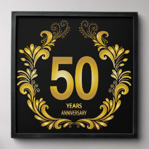 50 Years Gold Glitter Anniversary Peel And Stick Photo Tile