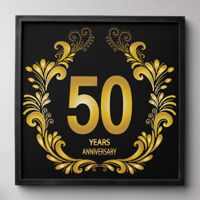 50 Years Gold Glitter Anniversary Peel And Stick Photo Tile (Front Set)