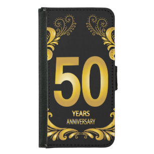50 Years Gold Glitter Anniversary Samsung Galaxy S5 Wallet Case