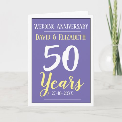 50 Years Golden Wedding Anniversary Card