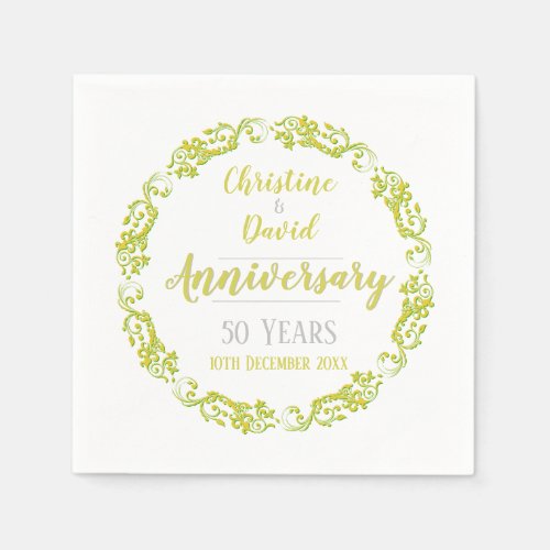 50 Years - Golden Wedding Anniversary Napkins