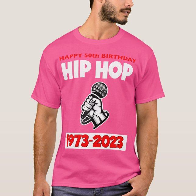 50 Years Hip Hop 50Th Anniversary Retro Mic T-Shirt (Front)