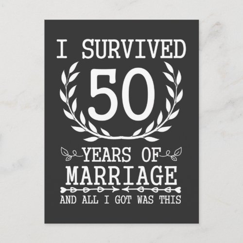 50 Years Husband Wife 50th Wedding Anniversary Postcard