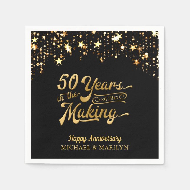 50 YEARS IN THE MAKING 50th Anniversary Stars Napkins (Front)