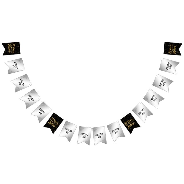 50 Years in the Making -- Anniv. or Birthday Photo Bunting Flags (All)