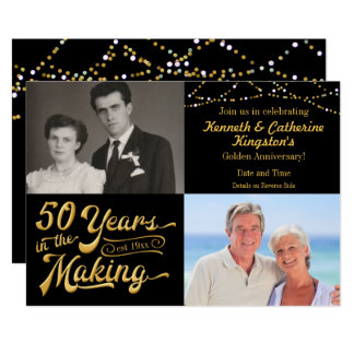 50 Years in the Making Anniversary Then & Now Pics Invitation