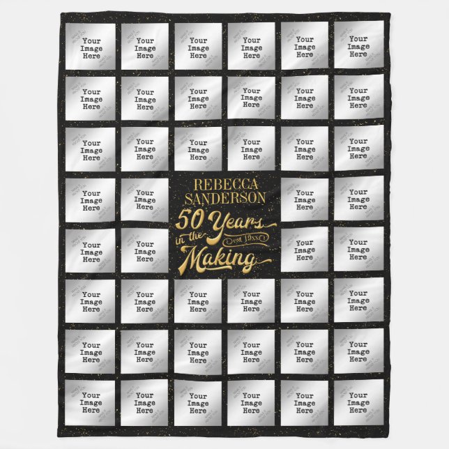50 Years in the Making Birthday 44 Photo Fleece Blanket (Front)