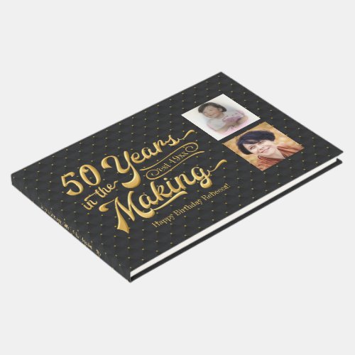 50 Years in the Making Luxury BlackGold Birthday Guest Book