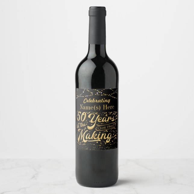 50 Years in the Making Personalized Wine Label (Front)