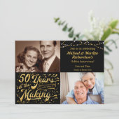 50 Years in the Making Then & Now Anniversary Invitation (Standing Front)