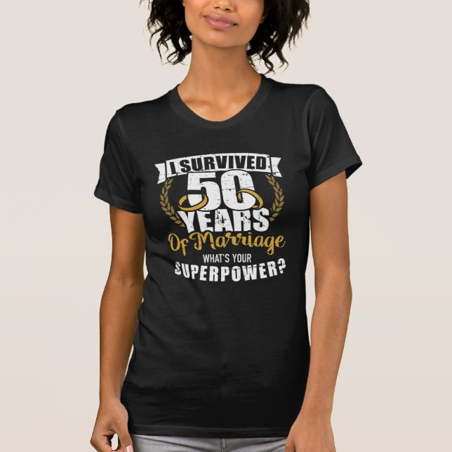 50 years marriage golden wedding anniversary T-Shirt (Front)
