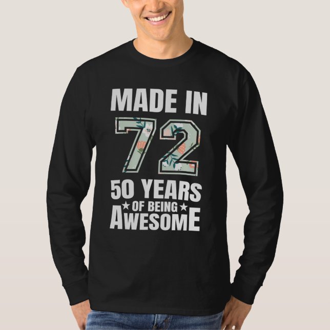 50 Years Of Being Awesome 50th Birthday Men Women  T-Shirt (Front)