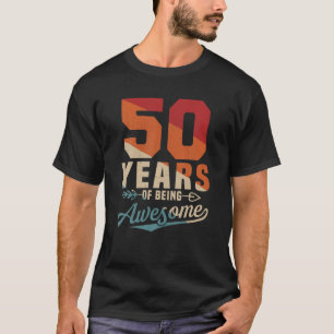 50 Years Of Being Awesome Retro 50Th Birthday Men T-Shirt
