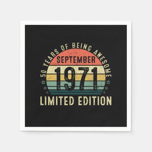 50 Years of being Awesome September Birthday Napkins