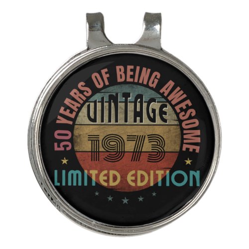 50 years of being awesome vintage 1973 custom  golf hat clip