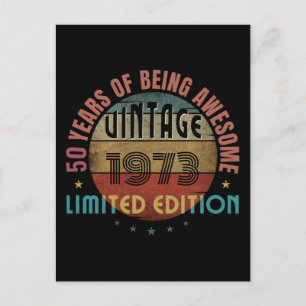 50 years of being awesome vintage 1973 custom postcard