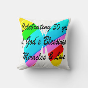 50 YEARS OF BLESSINGS THROW PILLOW