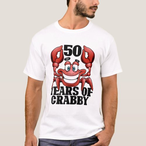 50 Years Of Crabby Funny Crab Beach 50Th Birthday T_Shirt