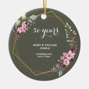"50 Years of Forever: An Anniversary to Remember" Ceramic Ornament