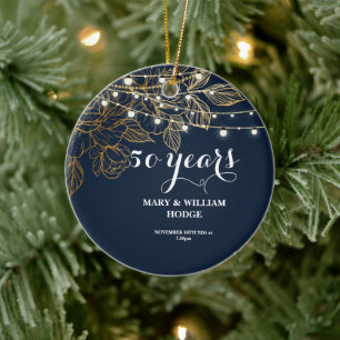 "50 Years of Forever: An Anniversary to Remember"  Ceramic Ornament