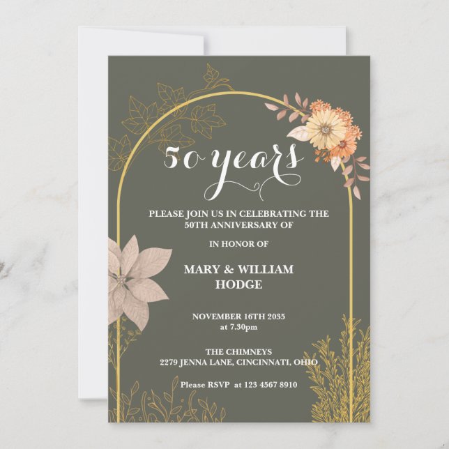 "50 Years of Forever: An Anniversary to Remember" Invitation (Front)
