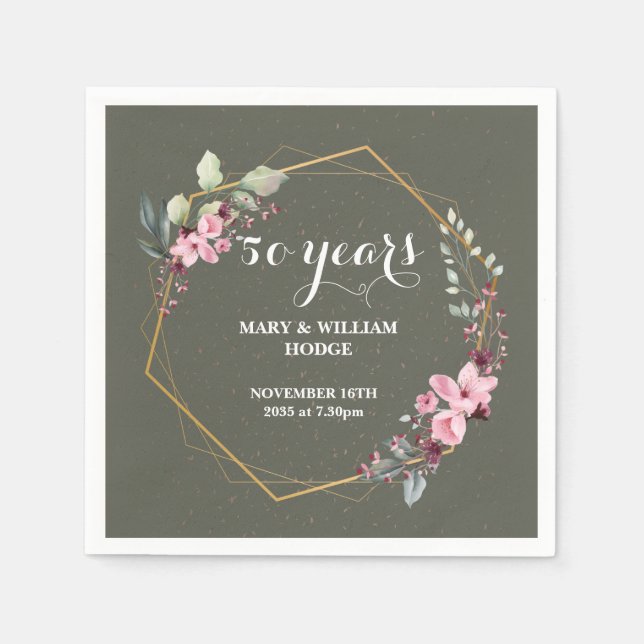 "50 Years of Forever: An Anniversary to Remember"  Napkins (Front)