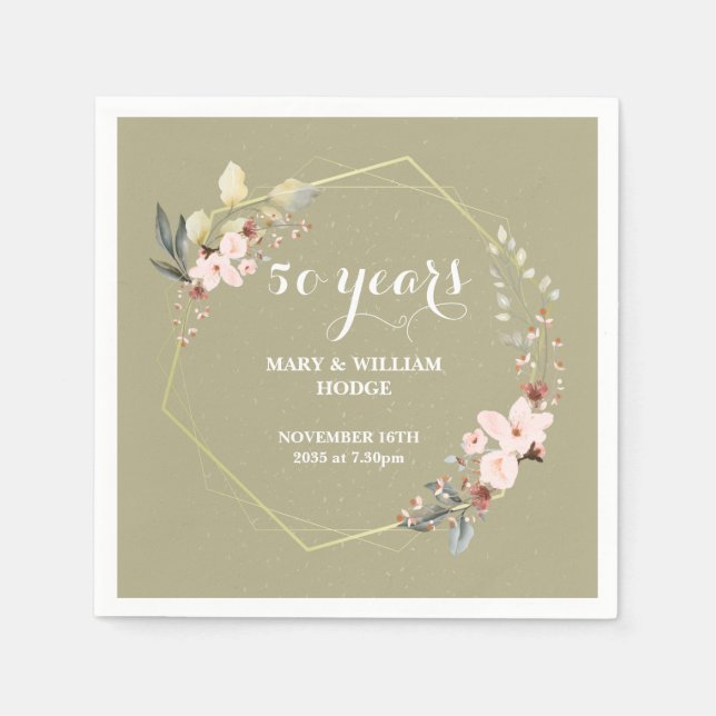 "50 Years of Forever: An Anniversary to Remember"  Napkins (Front)