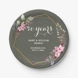 "50 Years of Forever: An Anniversary to Remember" Paper Plates