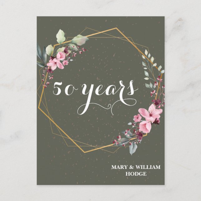 "50 Years of Forever: An Anniversary to Remember" Postcard (Front)