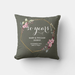 "50 Years of Forever: An Anniversary to Remember" Throw Pillow