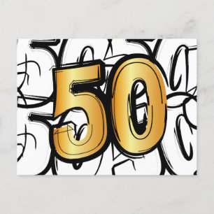 50 years of jubilee, abraham, sarah or wedding day announcement postcard