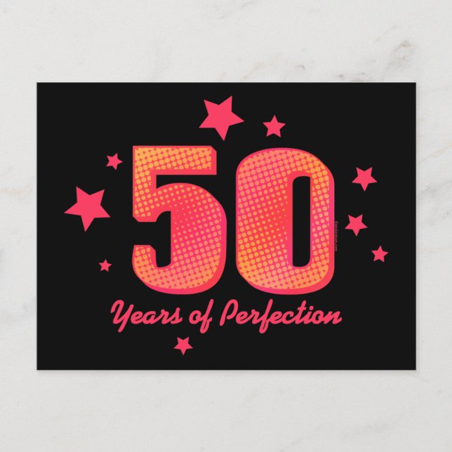 50 Years of Perfection Postcard (Front)