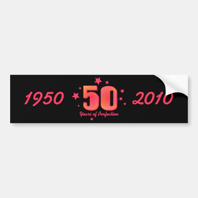50 Years of Perfection Water Bottle Wrapper Bumper Sticker (Front)